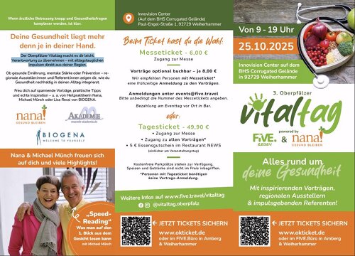 Ankündigung 3. Oberpfälzer Vitaltag 2025